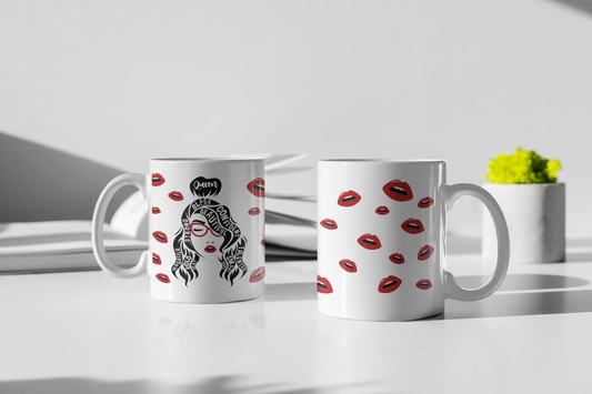 Curly Queen is All That, Pop of Red [11oz Mug]