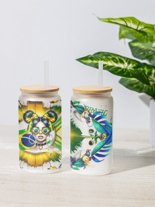 Vibrant Vibes, Brazilian Soul [Frosted Glass Tumbler]