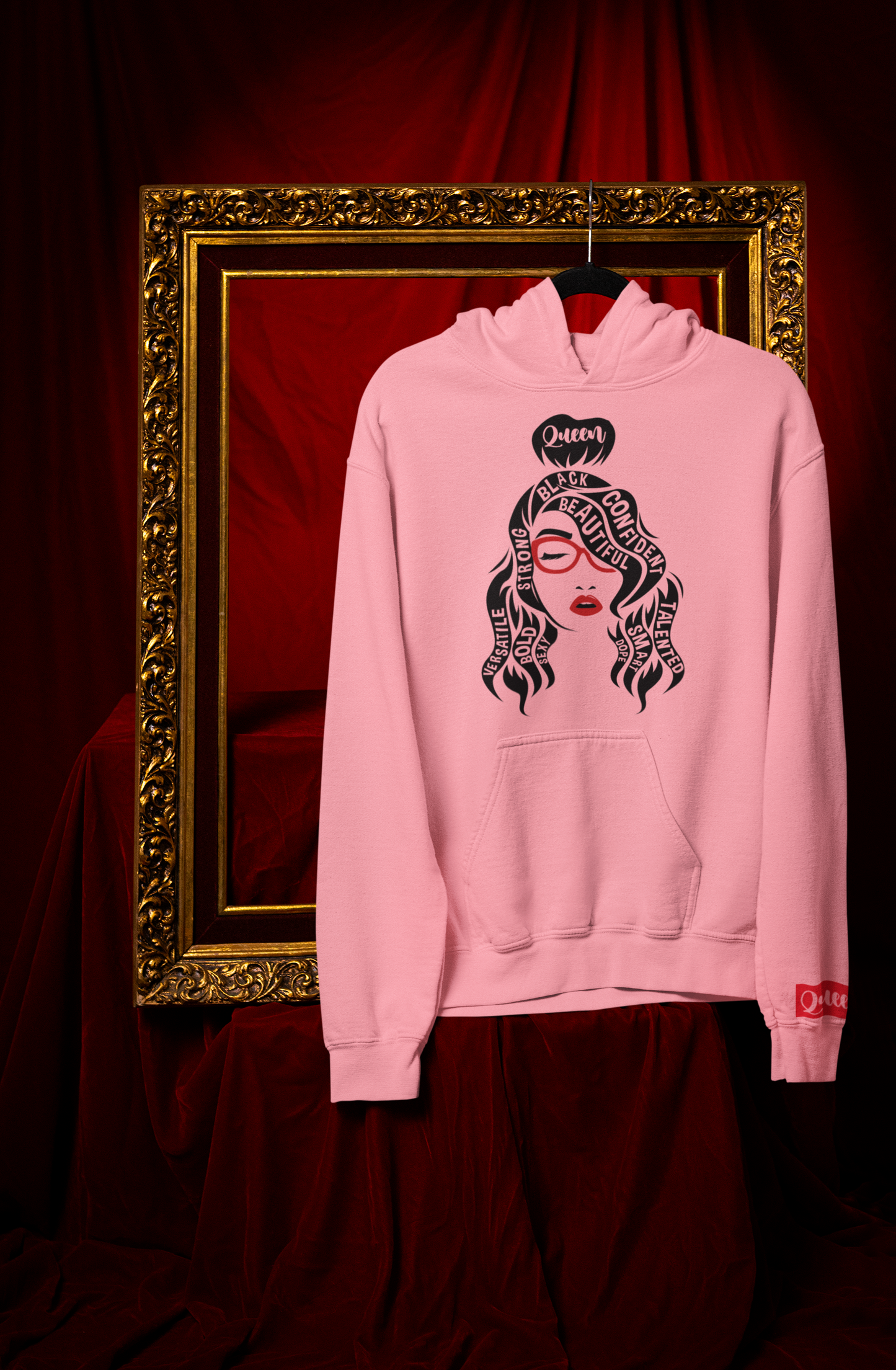 Curly Queen Is All That, Pop of Red [Hoodie]