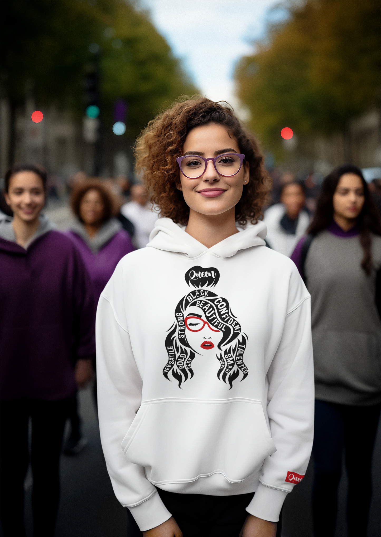 Curly Queen Is All That, Pop of Red [Hoodie]