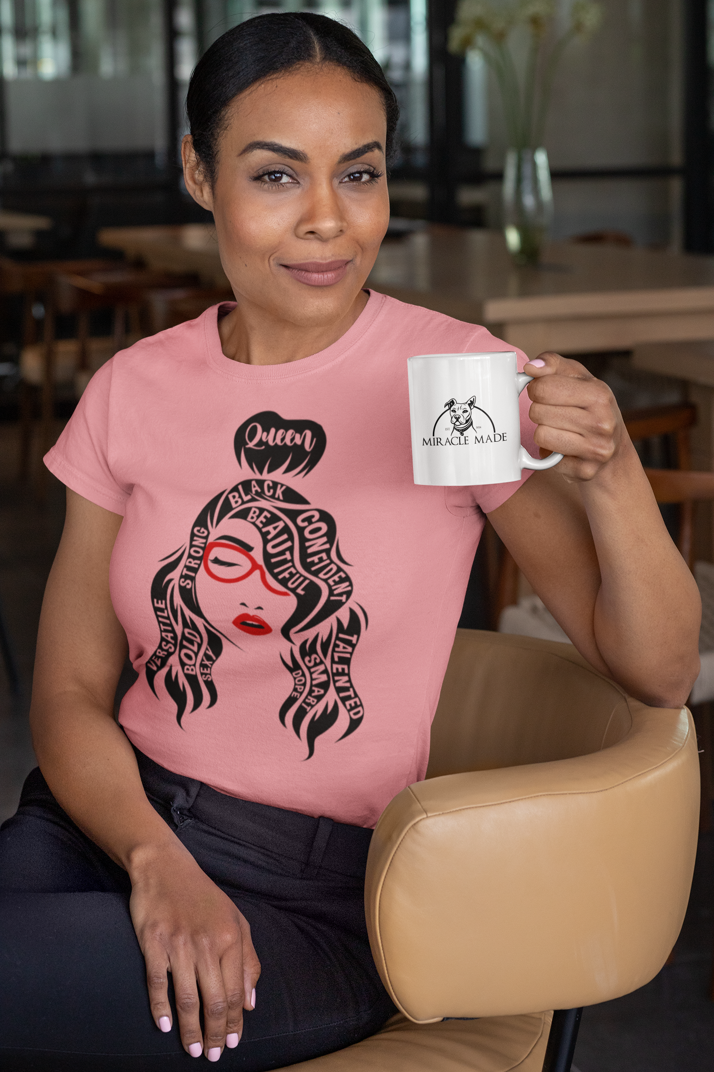 Curly Queen Is All That, Pop of Red [T-Shirt]