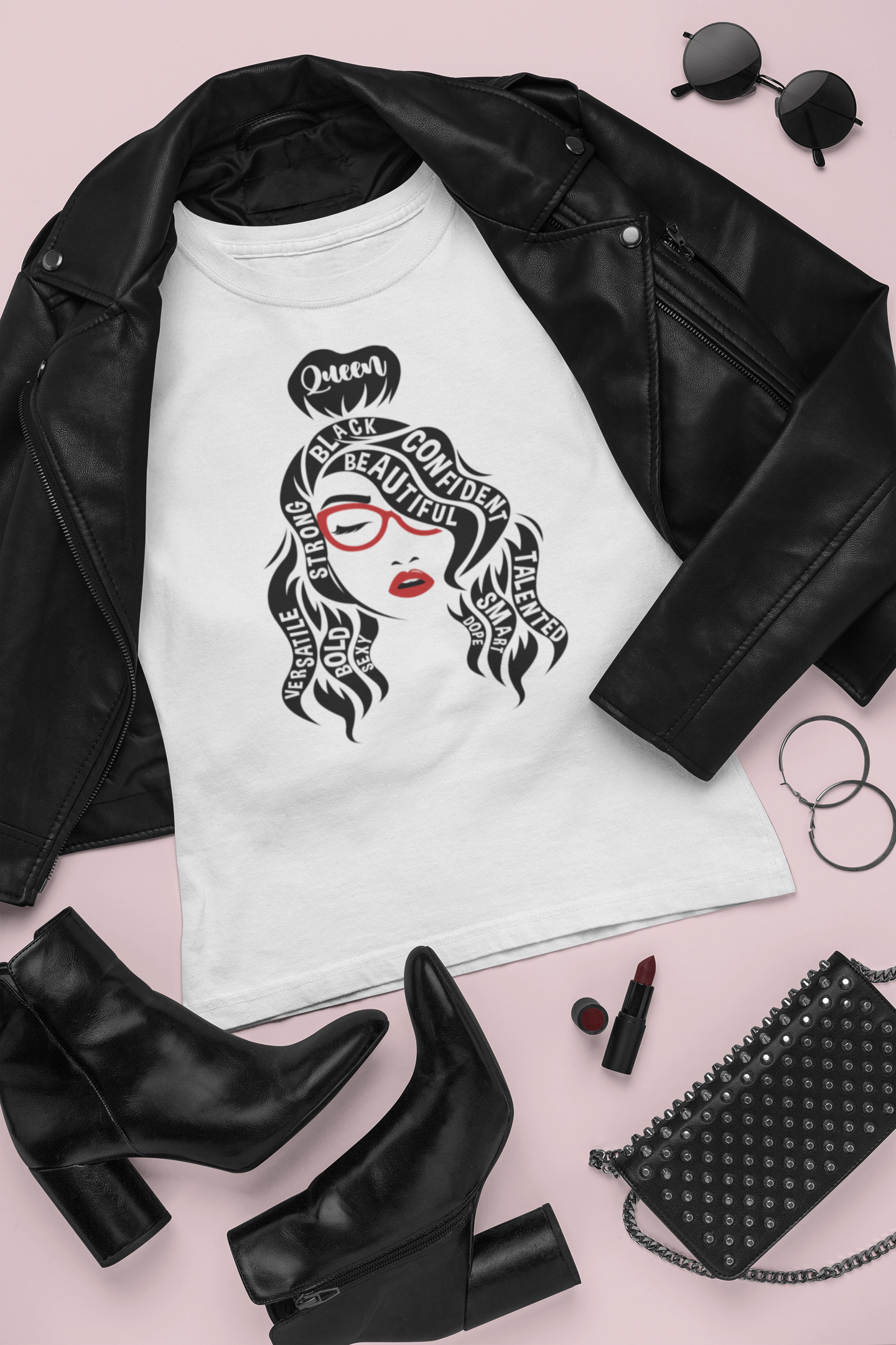Curly Queen Is All That, Pop of Red [T-Shirt]